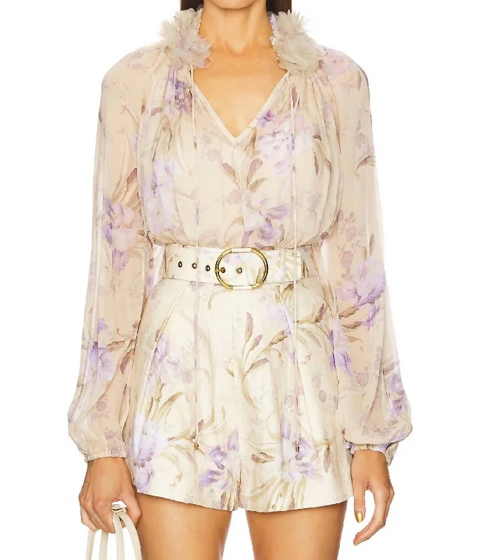 Eden Billow Blouse In Natural Iris Urban Femme Streetwear