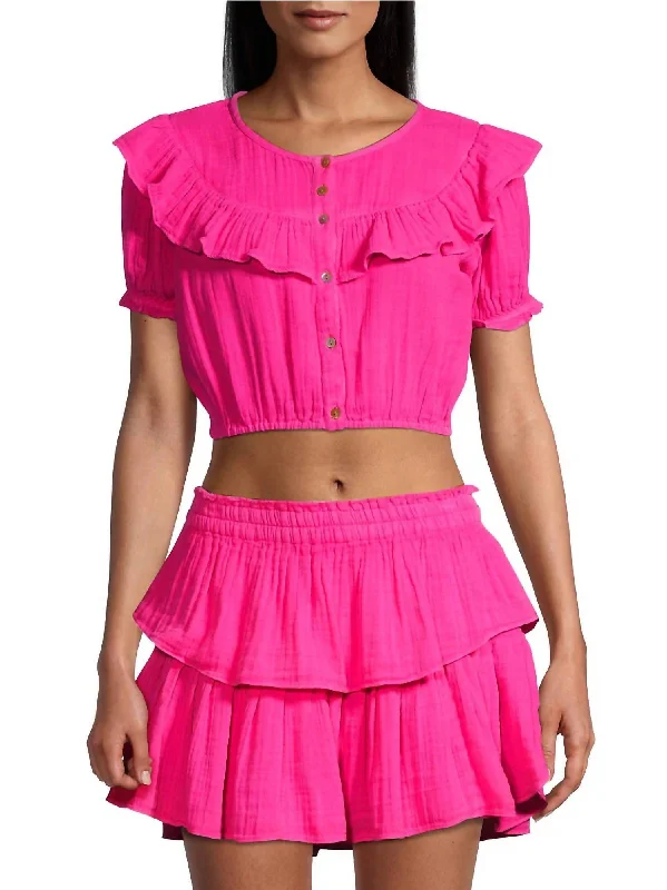 Elaine Crop Top In Flirty Fuschia Find Your Unique Flair