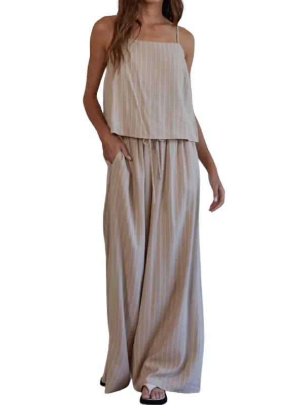 Elara Pinstripe Set In Mocha The Latest Trends