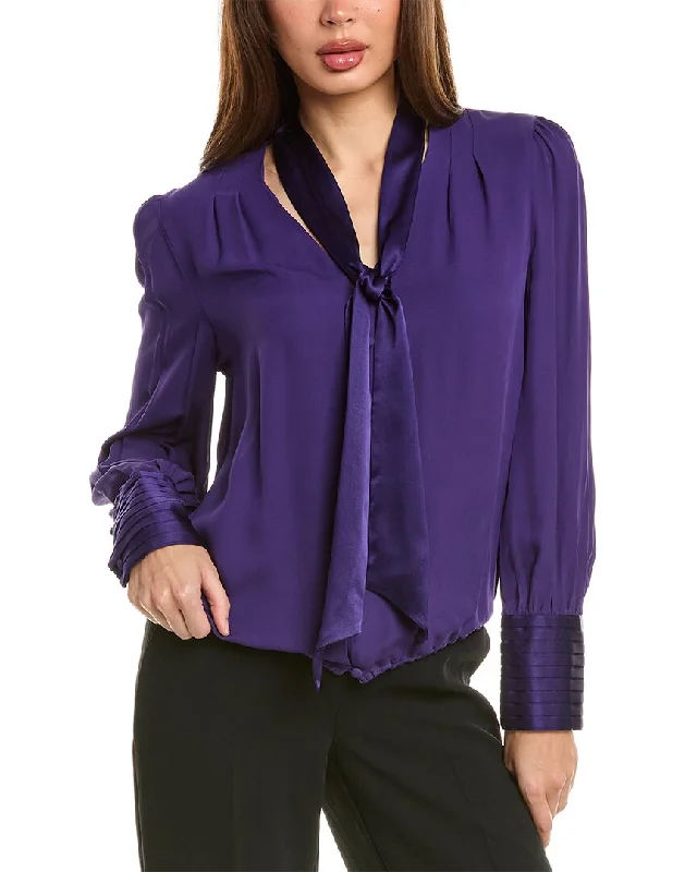 Elie Tahari Blouson Silk Tie Shirt Mother's Day Special