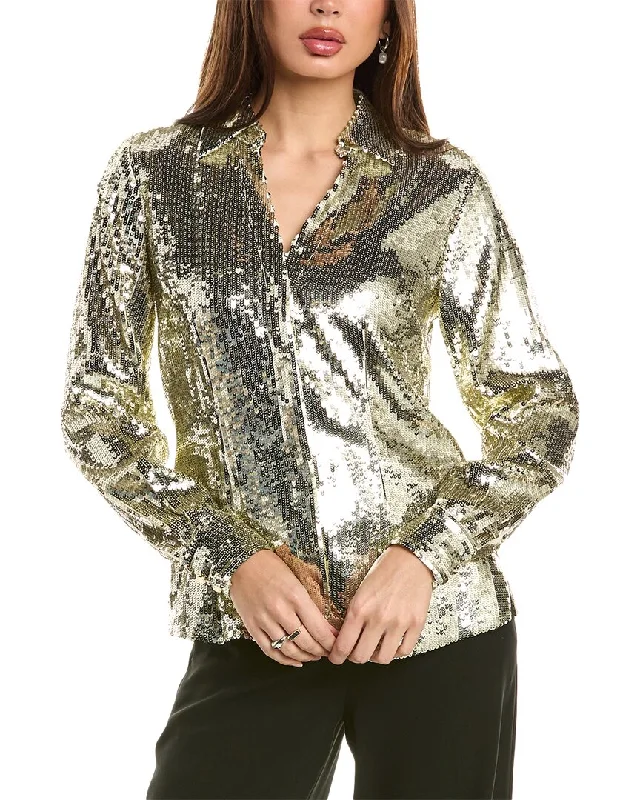 Elie Tahari Sequin Blouse Dreamy Aesthetic