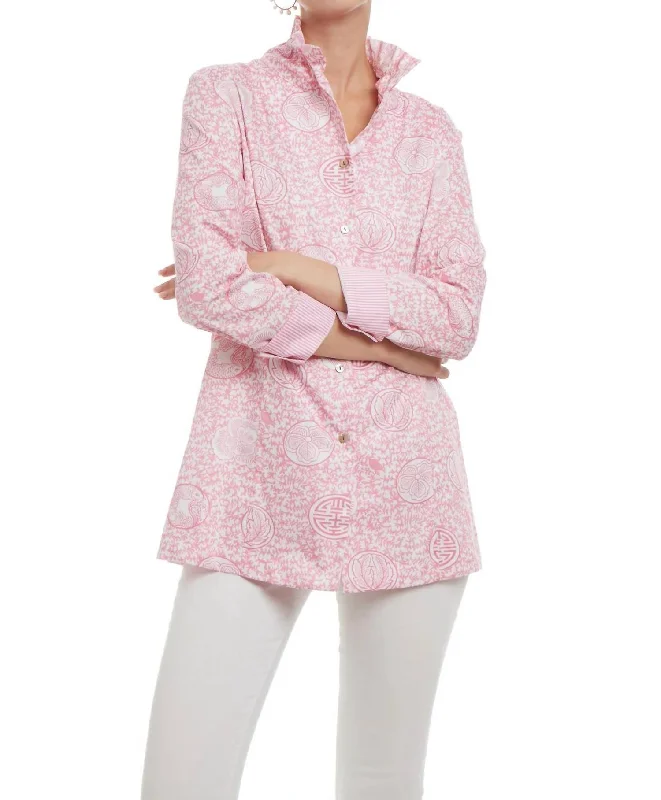 Elizabeth Blouse In Pink Florettes Essentials On Sale