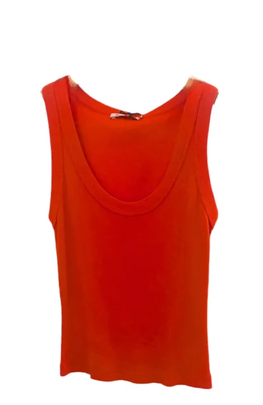 Elodie Crop Scoop Neck Tank Top In Pomodoro Unbeatable Prices