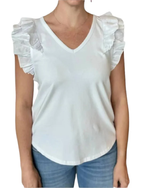 Emerson Blouse In White Effortless Comfort