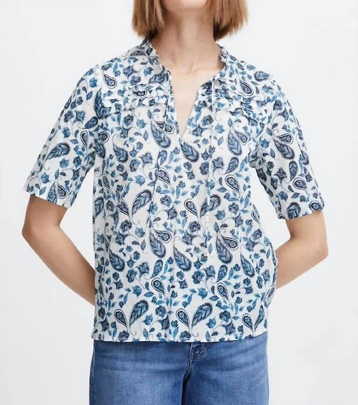 Emmeretta Top In Baleine Blue Comfort First Women's Wear