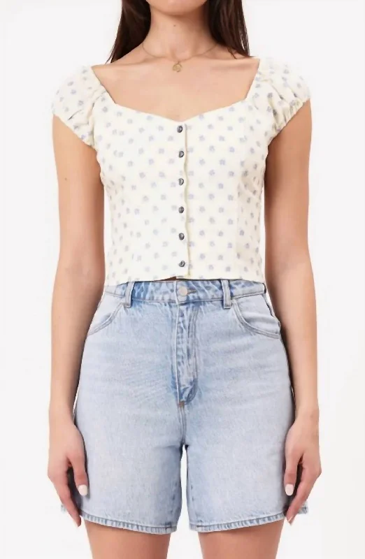 Emmy Gia Floral Top In Cream Odd Size Clearance Sale