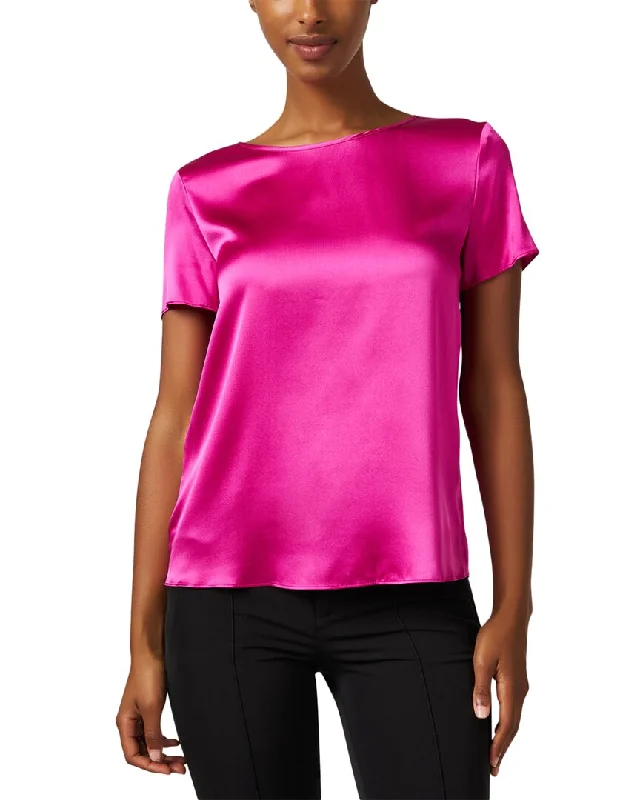 Emporio Armani Satin Silk-Blend Top Athleisure Wear Special Offer