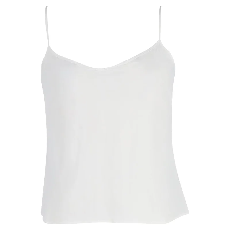 Erdem Thin Strap Tank Top in White Silk Limited Styles