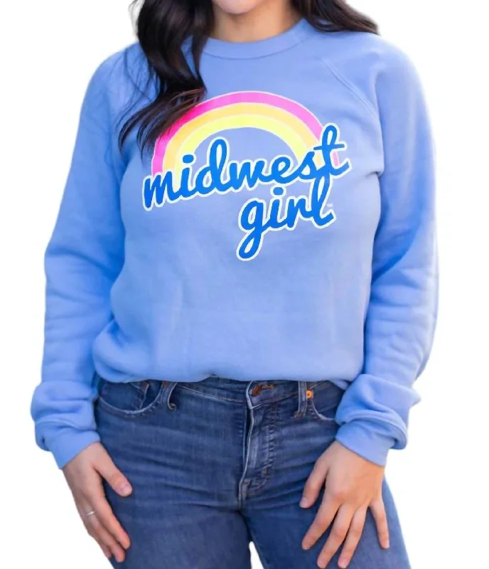 Erica Crew Graphic Sweatshirt In Carolina Blue Sophisticated Cut