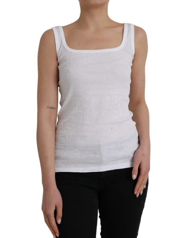 Ermanno Scervino  Cotton Sleevelesss Tank Casual Women's Top (Pre-Owned) Casual Chic Clothing