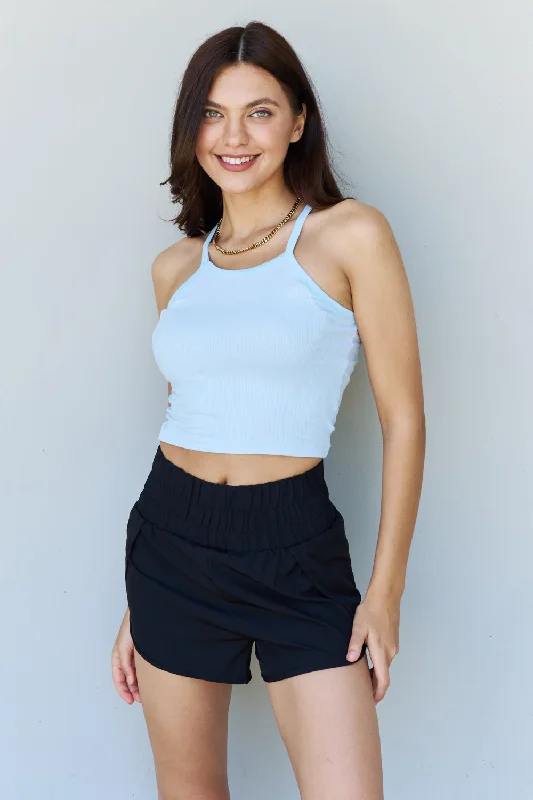 Everyday Staple Soft Modal Short Strap Ribbed Tank Top in Blue Limited Time Offers