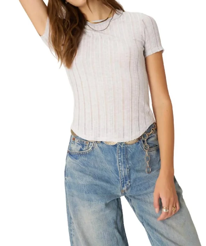 Everyday Textured Rib Tee In Ash Fashion Forward