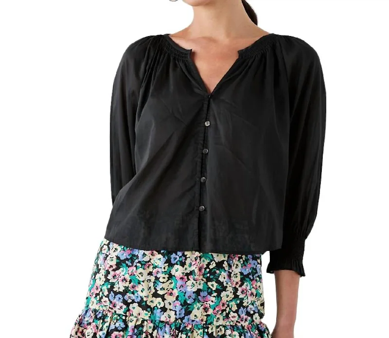 Eyelet Blouse In Black Urban Femme Streetwear