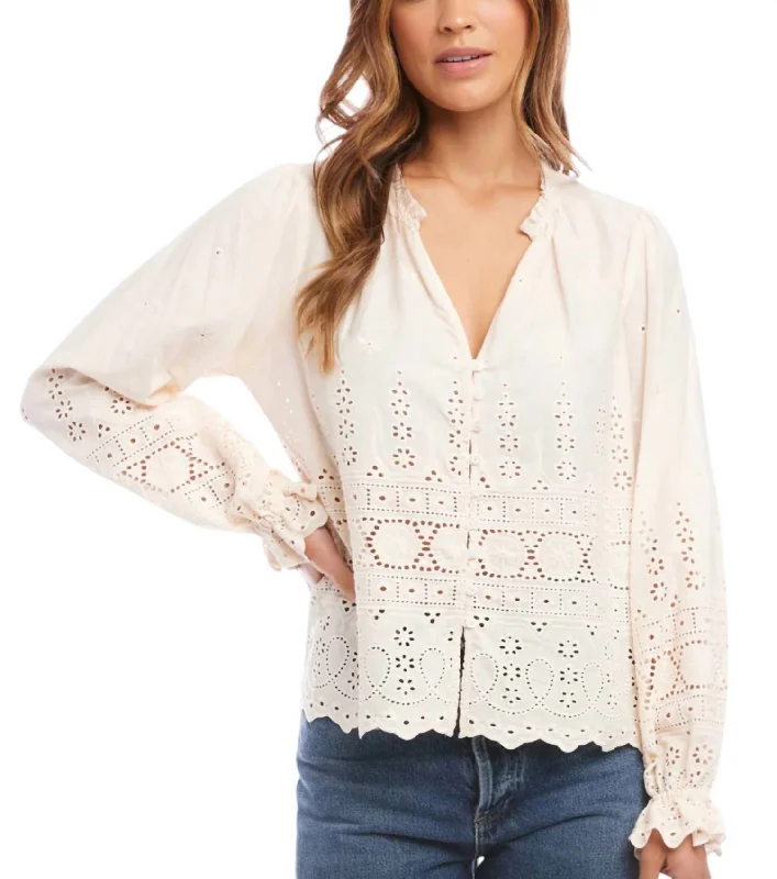 Eyelet Top In Natural Trend Setting Threads