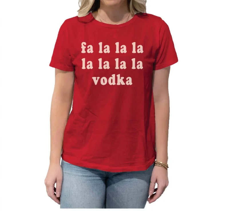 Falala Vodka Tee Shirt In Red Statement Piece