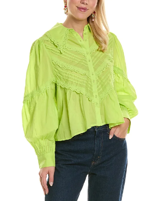 FARM Rio Scallop Eyelet Blouse The Latest Trends