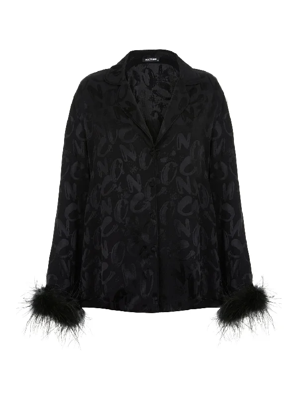 Feathered Shirt Chic Sophistication