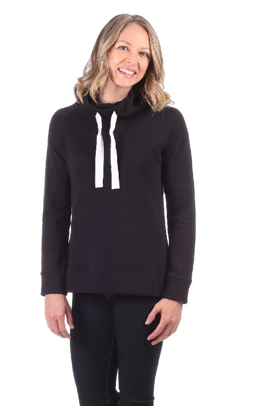 Finley Funnel Neck in Black Trendy Women's Collection