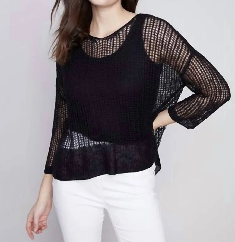 Fishnet Crochet Topper In Black Chic Everyday Wear