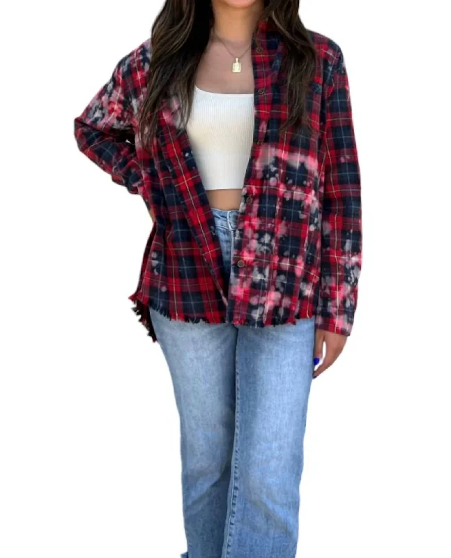 Flannels & Bonfires Button Down Shirt In Red Limited Time Deal