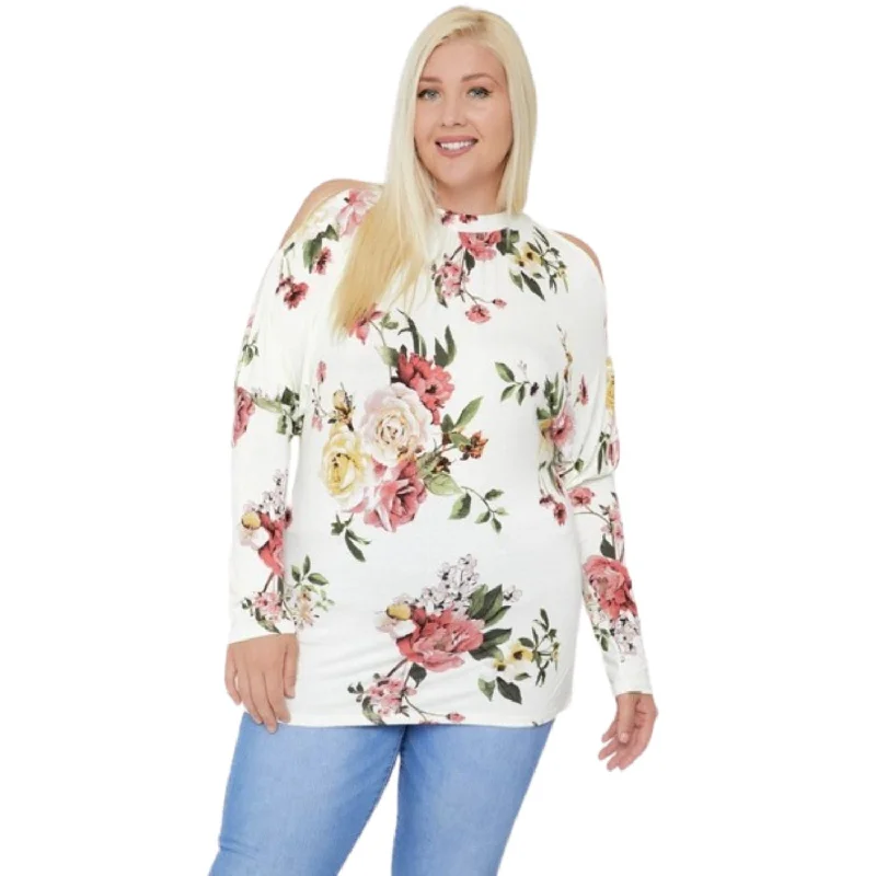 Flattering Cutout Details Floral Print Top Special Offers