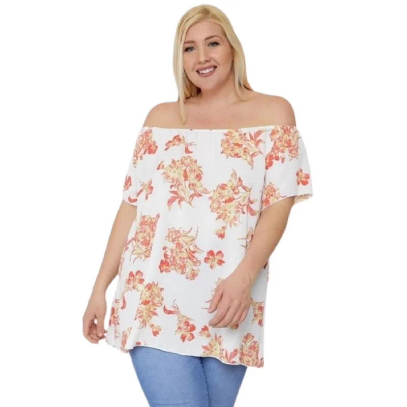 Floral Print Off The Shoulder Top Big Discounts