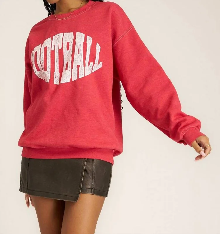 Football Sweatshirt In Red Dahlia Ethnic Cultural Event Wear