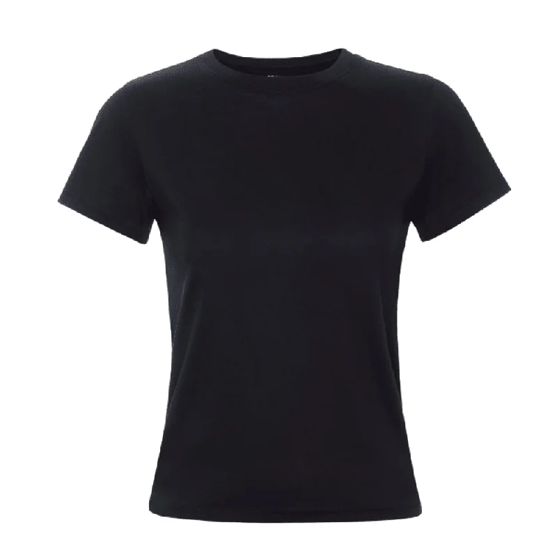 Frame Women's Fitted Crew Tee, Black Dreamy Aesthetic