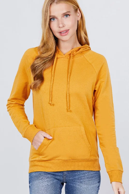 French Terry Pullover Hoodie Casual Chic Clothing