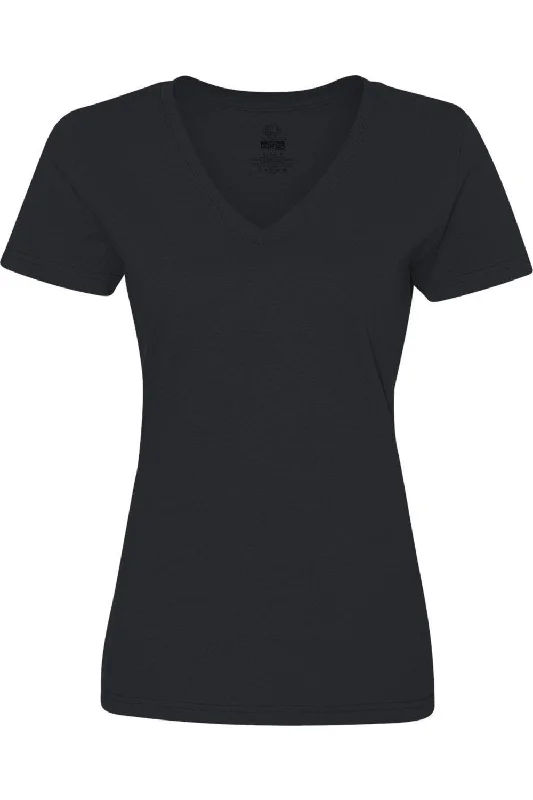 Fruit of the Loom HD Cotton Women´s V-Neck T-Shirt Stylish Savings