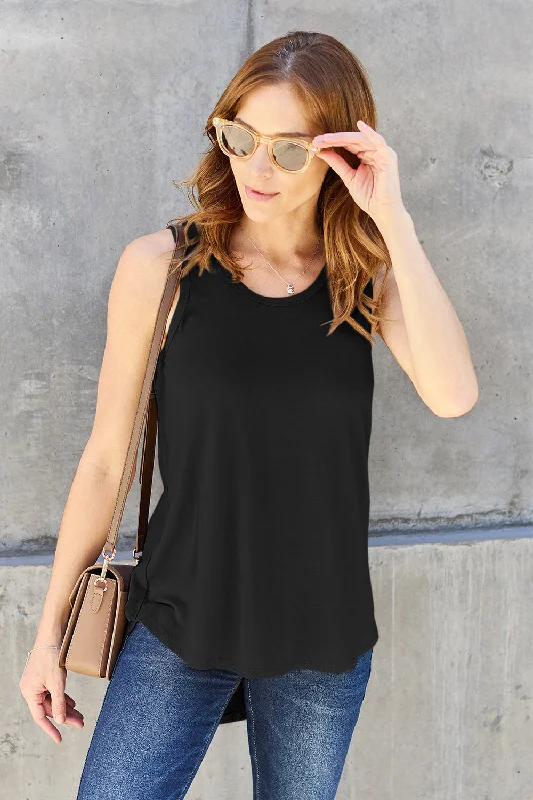 Full Size Round Neck Tank All Season Basics Discount