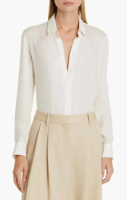 Gaia Slim Shirt In Ivory Comfort First Women's Fashion