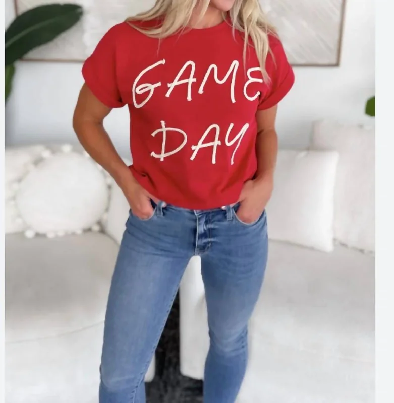 Game Day Top In Burgundy Chic Outfits