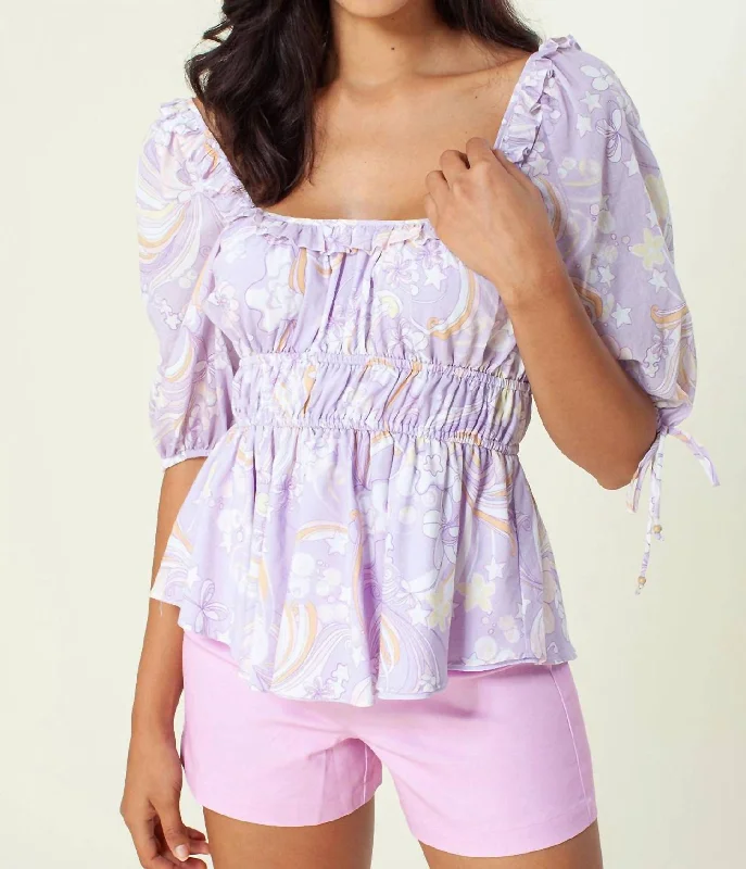 Gardenia Top In Lilac Holiday Glam