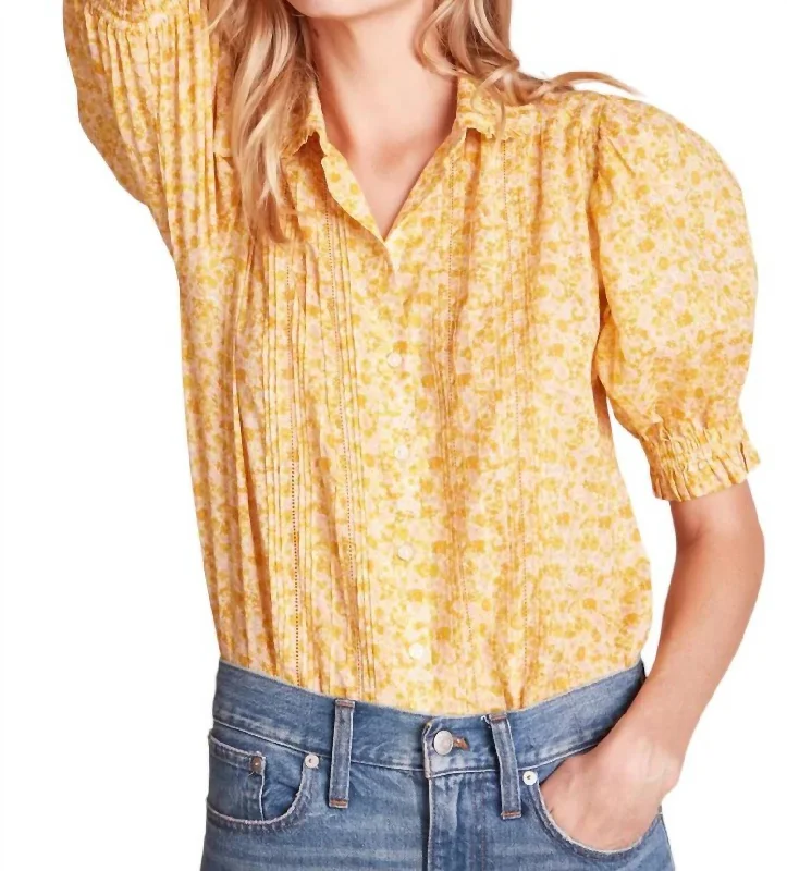 Gemma Blouse In Verbena Yellow Timeless Elegance Redefined