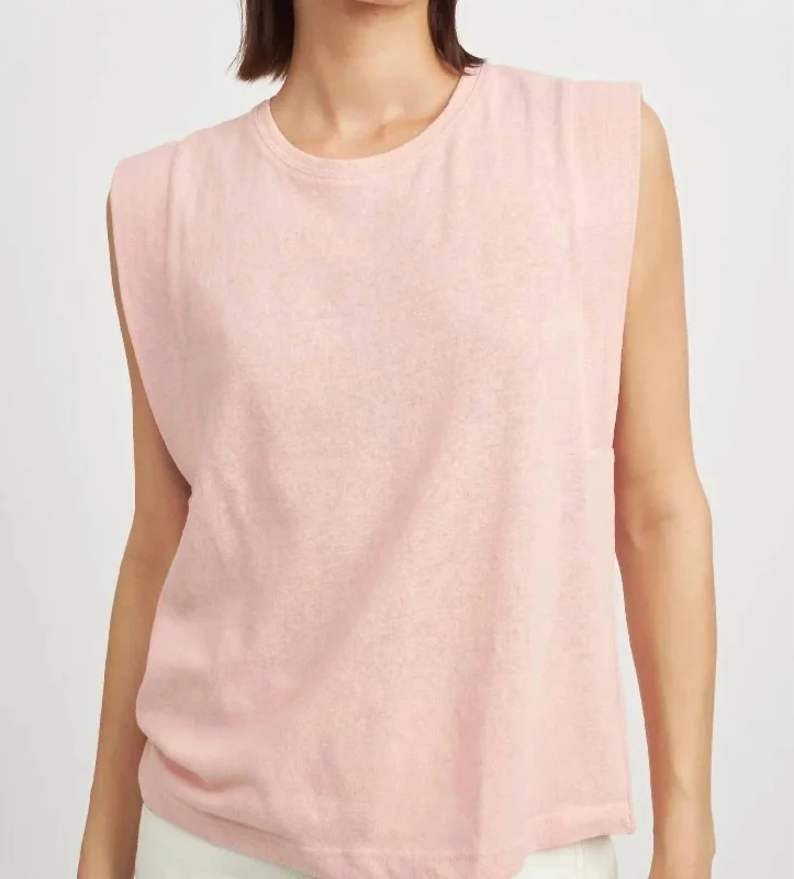 Gia Top Muscle Tee In Baby Pink Redefining Women's Fashion