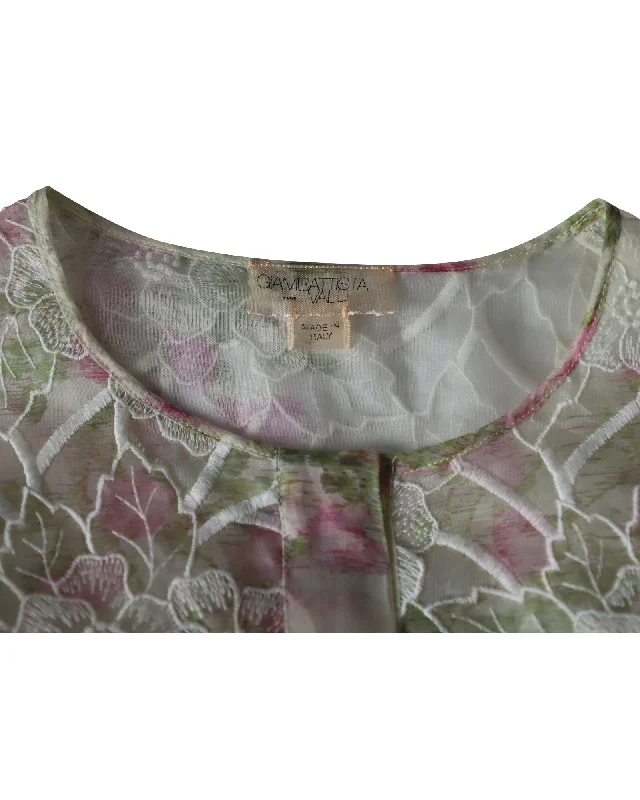 Giambattista Valli High-Low Blouse in Floral Print Silk Budget Saver