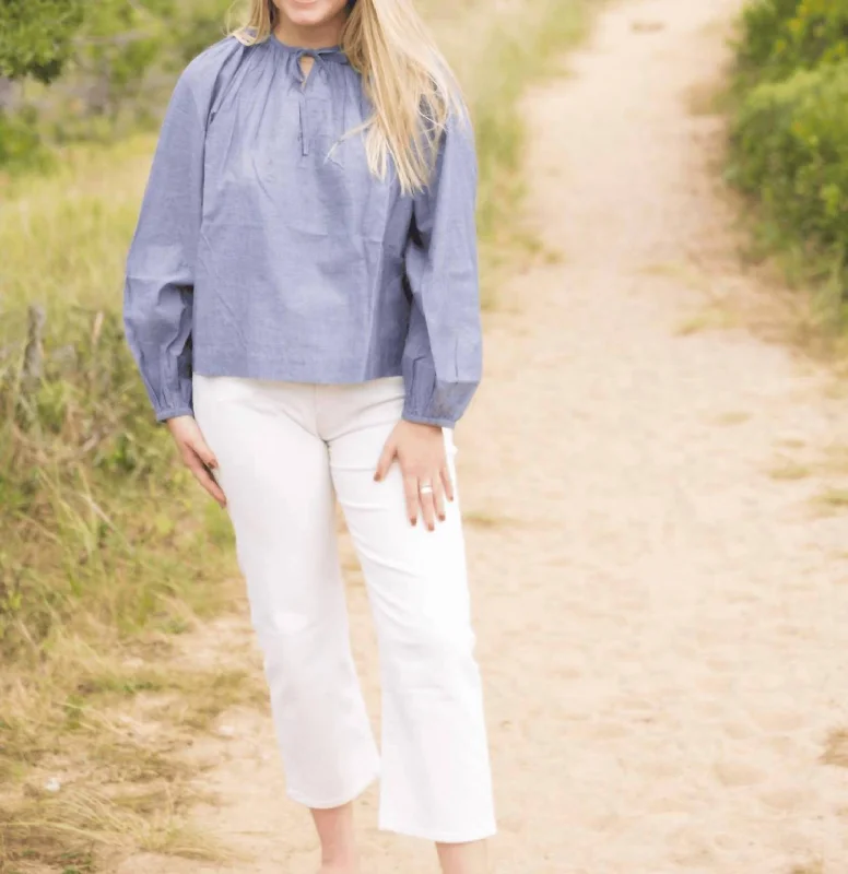 Gigi Blouse In Paradise Blue Solid Wardrobe Update