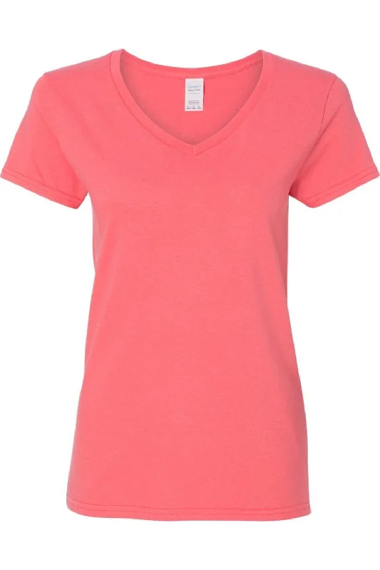 Gildan Heavy Cotton Womens V-Neck T-Shirt Trendsetter's Closet