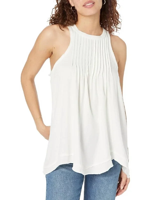 Go To Town Tank Top In Optic White Mega Sales