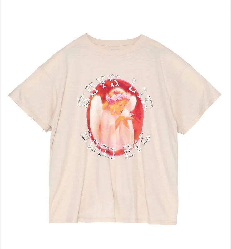 Goodbye Again Boyfriend Tee In Peach Big Savings On Minimalist Office Styles