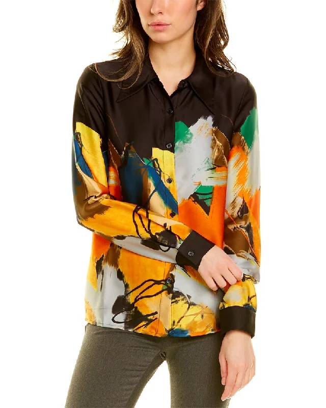 Gracia Colorful Painting Print Long Sleeve Shirt First Order Discount