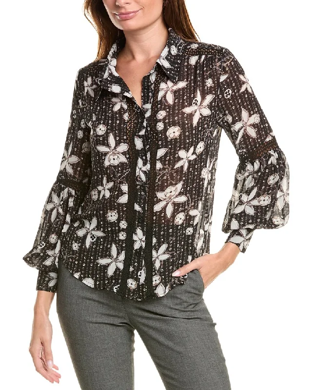 Gracia Floral Print Puff Sleeve Shirt Versatile Wardrobe Essentials