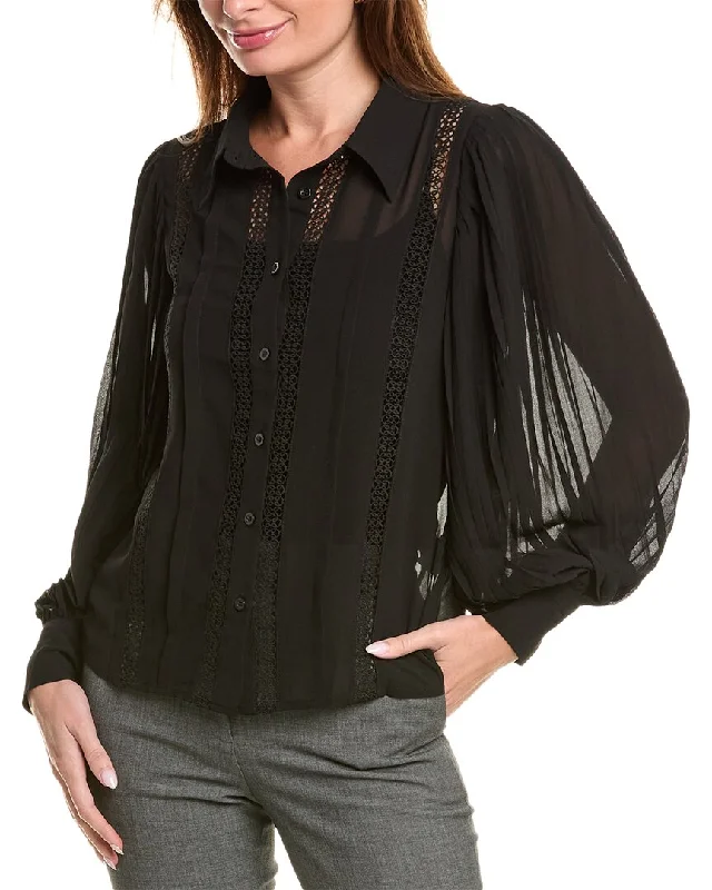 Gracia Pleated Sleeve Sheer Blouse Effortless Style, Endless Impact