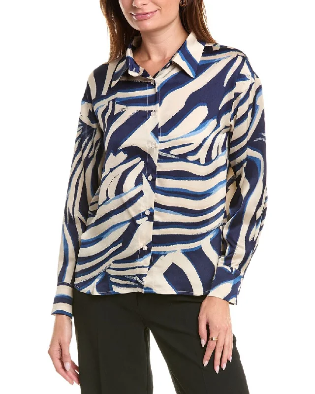 Gracia Zebra Stripe Shirt Big Savings