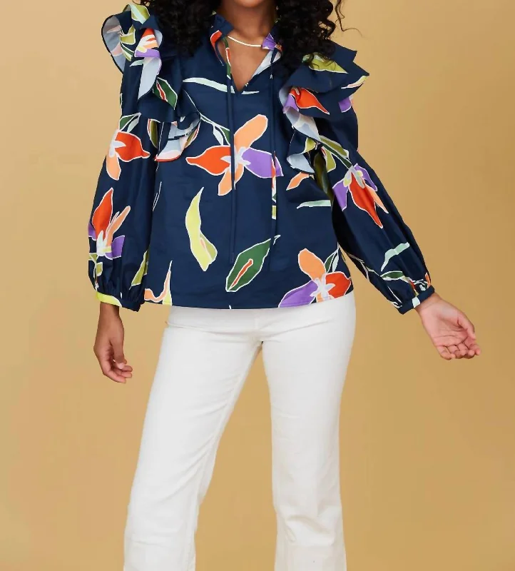 Grady Blouse In Blue Lily Hot Trends