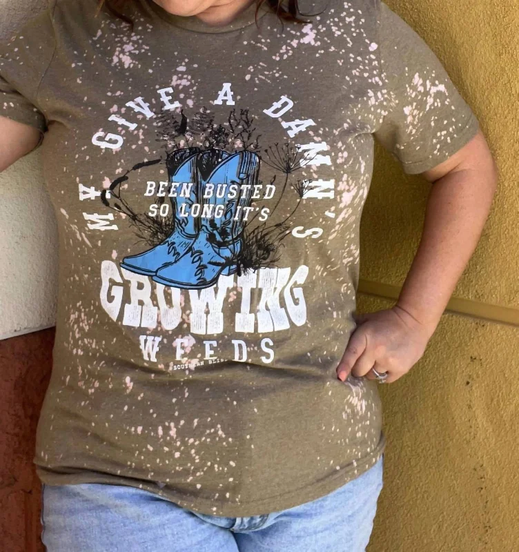 Growing Weeds Bleached Tee Season Appropriate Women's Collection