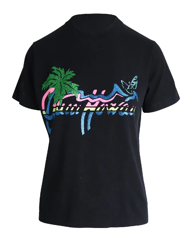 Gucci Hawaii-Print Jersey T-shirt In Black Cotton Fashion Forward