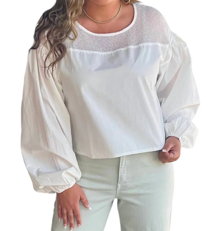 Halle Mesh Blouse In White Gift Ideas