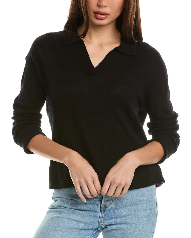 Hannah Rose Wool & Cashmere-Blend Polo Sweater Score Big On Glamorous Red - Carpet Styles